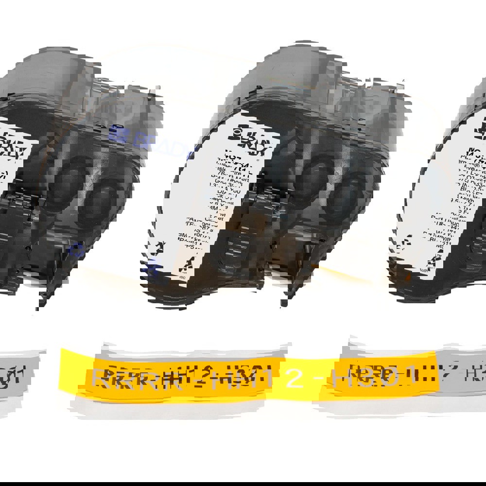 Labels, Ribbons & Tapes; Application: Heat Shrink Labels ; Type: Heat Shrink Labels ; Color Family: Yellow ; Color: Black on Yellow ; Label Diameter (Inch): 3/8 ; For Use With: BMP41; BMP51; BMP53; M511